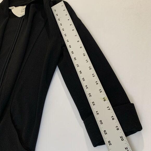 Aritzia Wilfred Chevalier Blazer Jacket Women M Black Drape Open Front Chic Work - Picture 11 of 13
